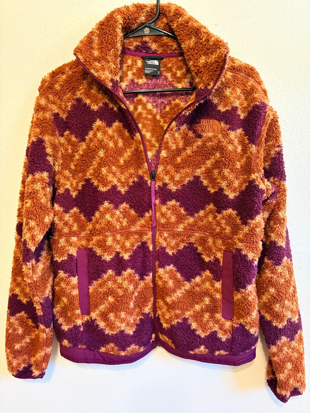 The North Face Campshire Orange & Purple Patterned Sherpa Jacket